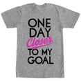 thumbnail image 1 of Women's CHIN UP One Day Closer to My Goal  Boyfriend Graphic Tee Athletic Heather Medium, 1 of 2