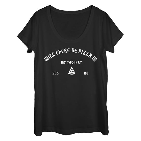 Women's CHIN UP Pizza in Future Scoop Neck Black 2X Large