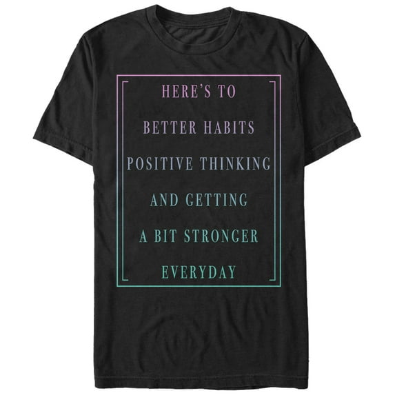 Women's CHIN UP Positive Thinking Boyfriend Graphic Tee Black 2X Large