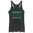 thumbnail image 1 of Women's CHIN UP Progress Over Perfection  Racerback Tank Top Black Heather X Small, 1 of 3