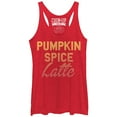 thumbnail image 1 of Women's CHIN UP Pumpkin Spice Latte  Racerback Tank Top Red Heather Small, 1 of 3