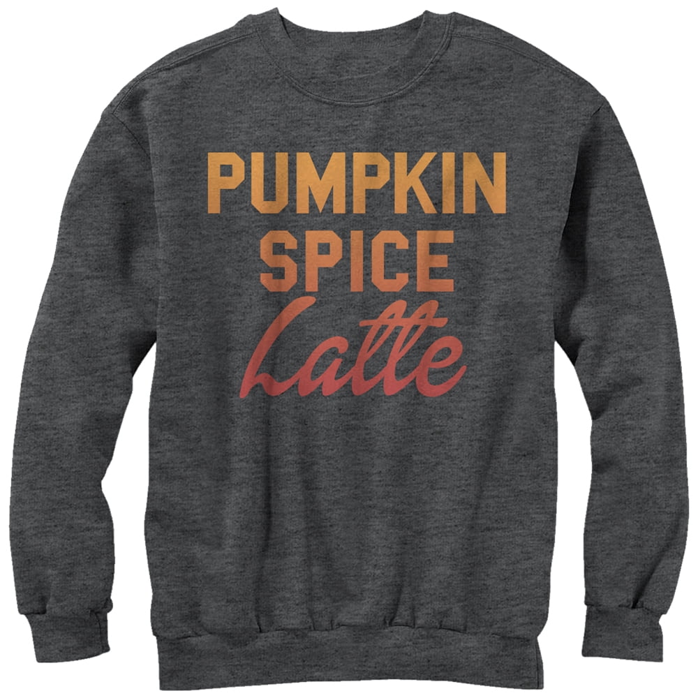 Women s CHIN UP Pumpkin Spice Latte Sweatshirt Charcoal Heather Large