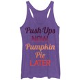thumbnail image 1 of Women's CHIN UP Push-Ups and Pumpkin Pie  Racerback Tank Top Purple Heather Medium, 1 of 3