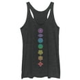 thumbnail image 1 of Women's CHIN UP Rainbow Chakra  Racerback Tank Top Black Heather Large, 1 of 3
