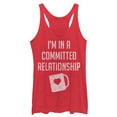 thumbnail image 1 of Women's CHIN UP Relationship With Coffee  Racerback Tank Top Red Heather Medium, 1 of 3