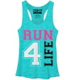 thumbnail image 1 of Women's CHIN UP Run For Life  Racerback Tank Top Tahiti Blue Small, 1 of 3