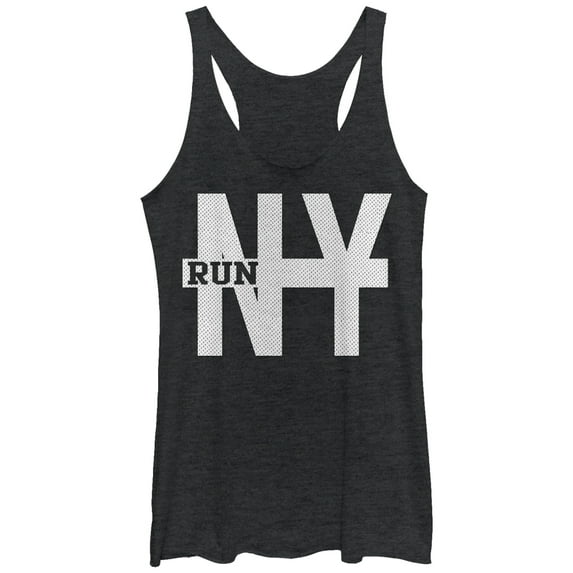 Women's CHIN UP Run New York Racerback Tank Top Black Heather Large