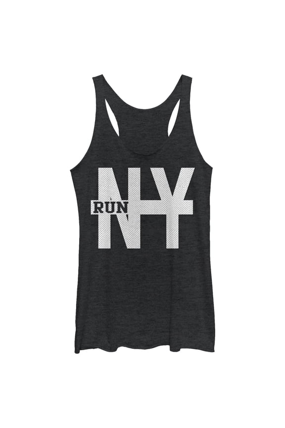 Women's CHIN UP Run New York Racerback Tank Top Black Heather Small