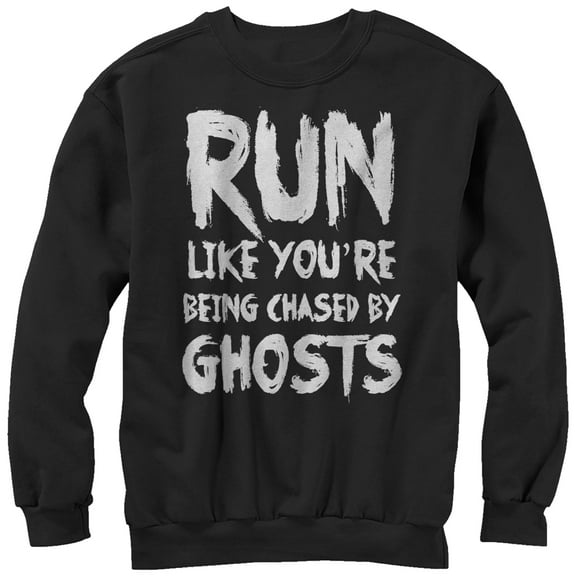 Women's CHIN UP Run You're Being Chased by Ghosts  Sweatshirt Black Medium