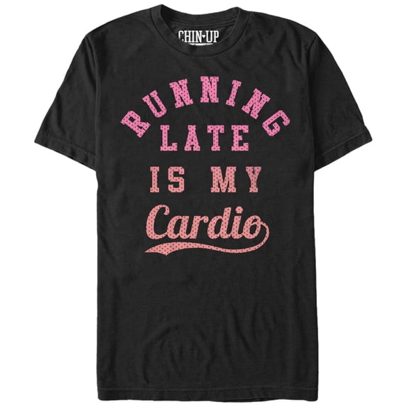 Women's CHIN UP Running Late is My Cardio Boyfriend Graphic Tee Black Medium