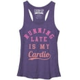 thumbnail image 1 of Women's CHIN UP Running Late is My Cardio  Racerback Tank Top Purple Heather Large, 1 of 3