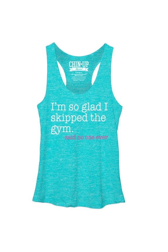 Women's CHIN UP Said No One Ever Racerback Tank Top Tahiti Blue Medium