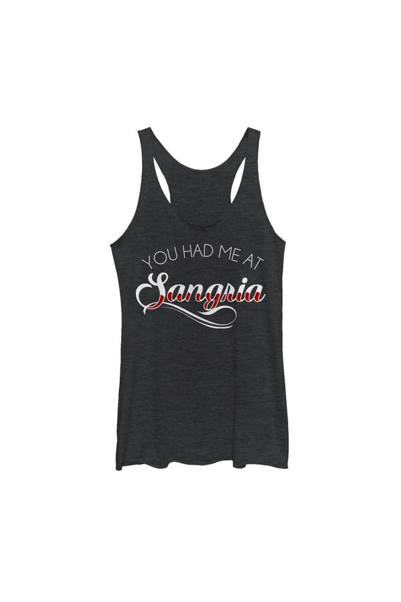 Women's CHIN UP Sangria Me  Racerback Tank Top Black Heather Small