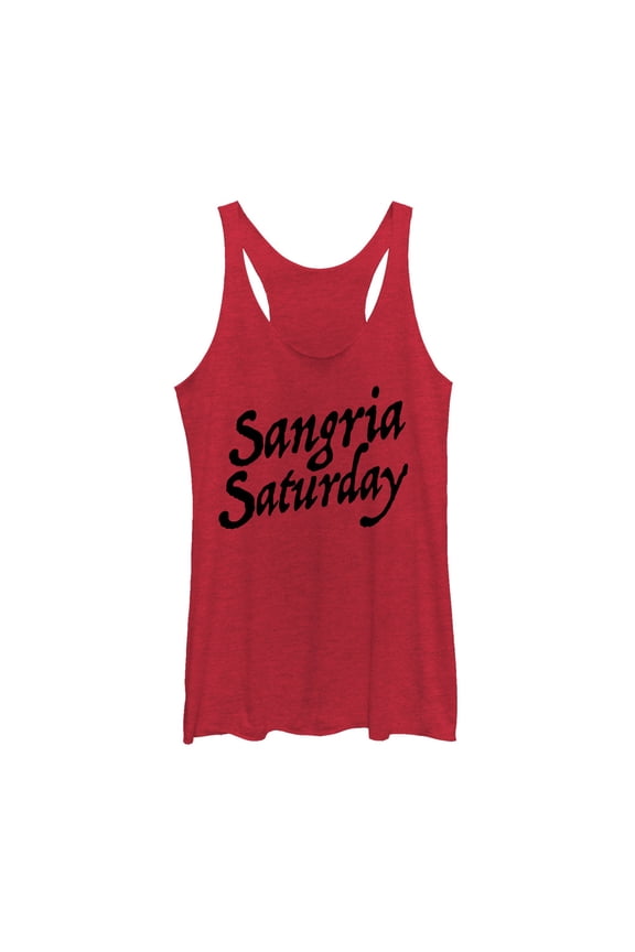 Women's CHIN UP Sangria Saturday Racerback Tank Top Red Heather Small