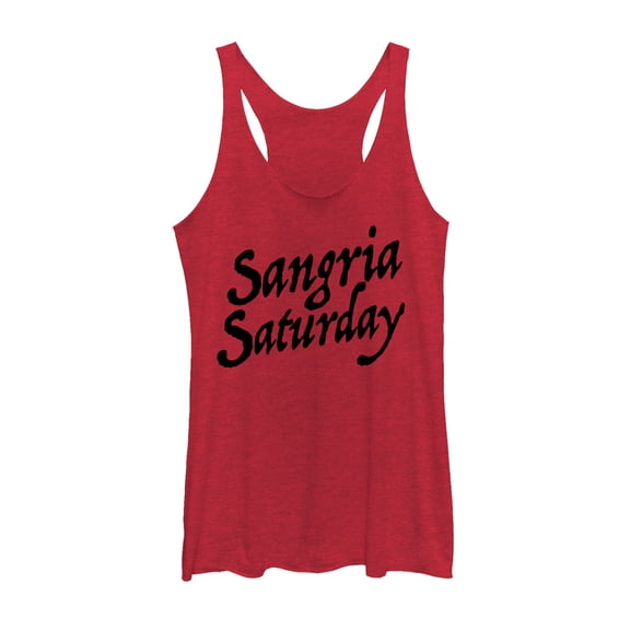 Women's CHIN UP Sangria Saturday Racerback Tank Top Red Heather X Small