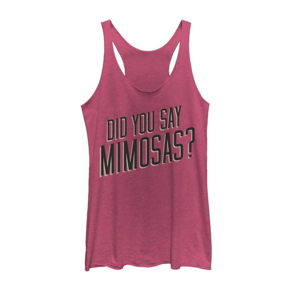Women's CHIN UP Say Mimosas Racerback Tank Top Pink Heather Large