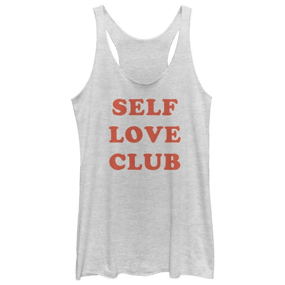Women's CHIN UP Self Love Club  Racerback Tank Top White Heather 2X Large