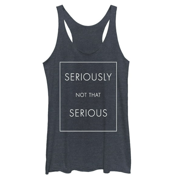Women's CHIN UP Seriously Not That Serious  Racerback Tank Top Navy Blue Heather Medium