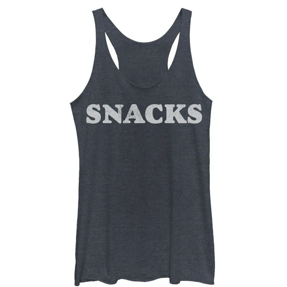 Women's CHIN UP Snacks Racerback Tank Top Navy Blue Heather Medium