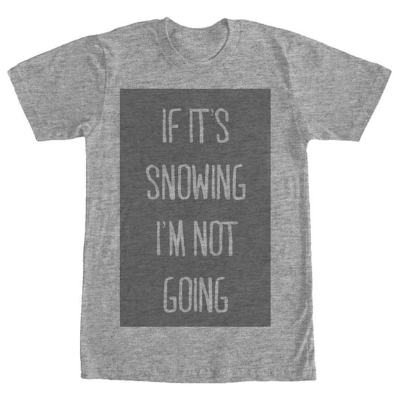 Women's CHIN UP Snowing Not Going Boyfriend Graphic Tee Athletic Heather 2X Large