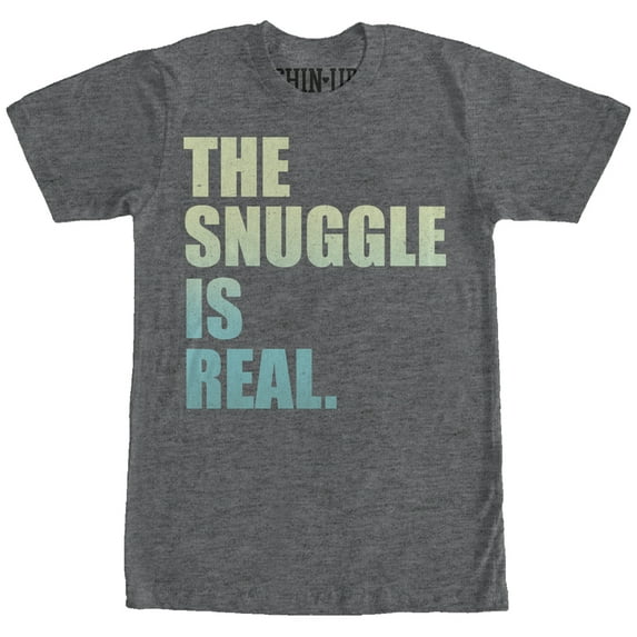 Women's CHIN UP Snuggle Real Boyfriend Graphic Tee Charcoal Heather X Large