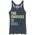 thumbnail image 1 of Women's CHIN UP Snuggle Real  Racerback Tank Top Navy Blue Heather Small, 1 of 3