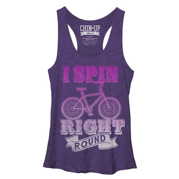 Women's CHIN UP Spin Right Round Racerback Tank Top Purple Heather Medium