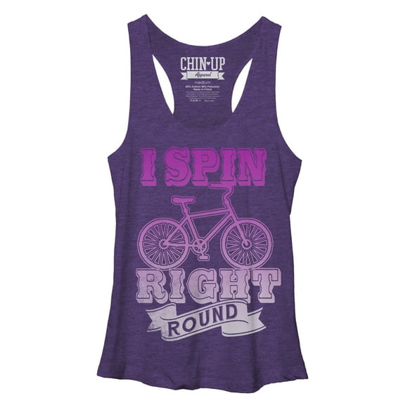 Women's CHIN UP Spin Right Round Racerback Tank Top Purple Heather Small