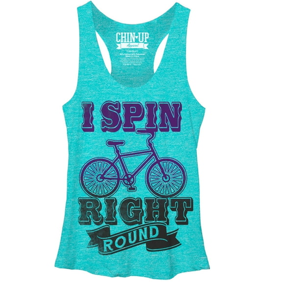 Women's CHIN UP Spin Right Round  Racerback Tank Top Tahiti Blue Small