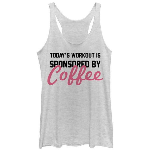 Women's CHIN UP Sponsored by Coffee Racerback Tank Top White Heather Medium