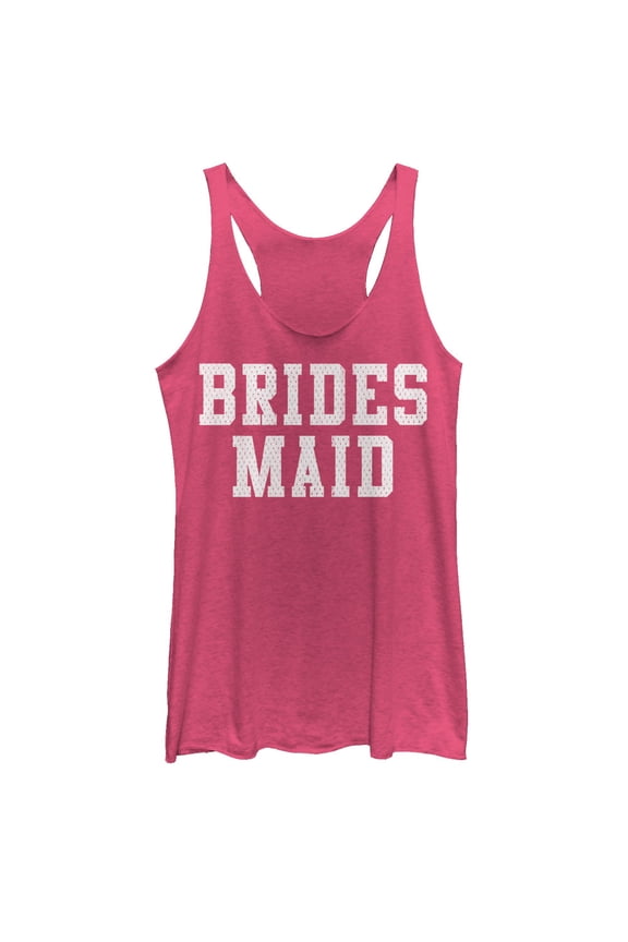Women's CHIN UP Sporty Bridesmaid Racerback Tank Top Pink Heather X Large