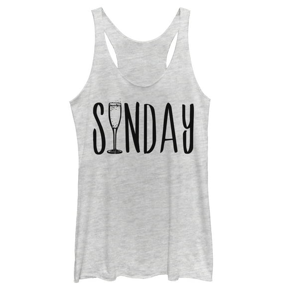 Women's CHIN UP Sunday Champagne Brunch  Racerback Tank Top White Heather Medium