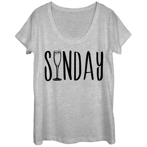 Women's CHIN UP Sunday Champagne Brunch Scoop Neck Athletic Heather Medium