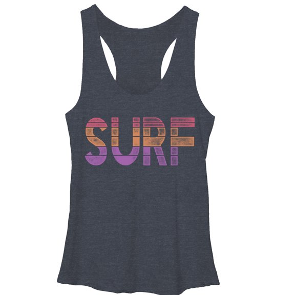 Women's CHIN UP Surf Sun Racerback Tank Top Navy Blue Heather X Large