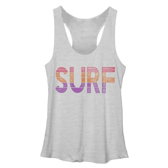 Women's CHIN UP Surf Sun  Racerback Tank Top White Heather Small