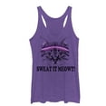 thumbnail image 1 of Women's CHIN UP Sweat it Meowt Racerback Tank Top Purple Heather Medium, 1 of 3