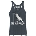 thumbnail image 1 of Women's CHIN UP T-Rex Pull-Ups  Racerback Tank Top Navy Blue Heather Large, 1 of 3