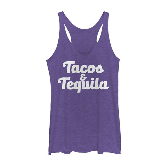 Women's CHIN UP Taco Tequila Racerback Tank Top Purple Heather Large