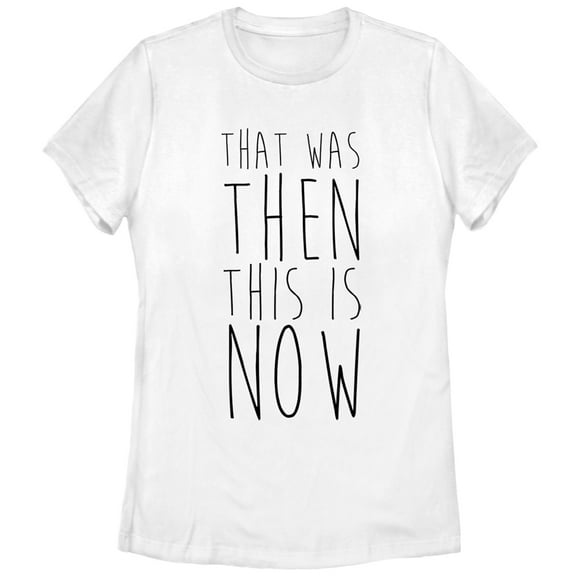 Women's CHIN UP That Was Then This is Now Graphic Tee White Small
