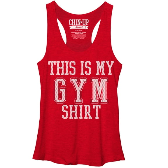 Women's CHIN UP This is My Shirt  Racerback Tank Top Red Heather Small