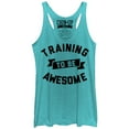 thumbnail image 1 of Women's CHIN UP Training to Be Awesome  Racerback Tank Top Tahiti Blue X Large, 1 of 3