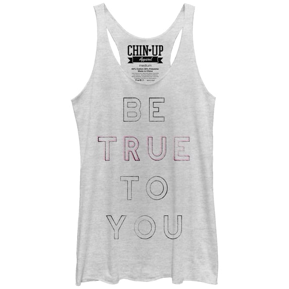Women's CHIN UP True to You Racerback Tank Top White Heather Medium