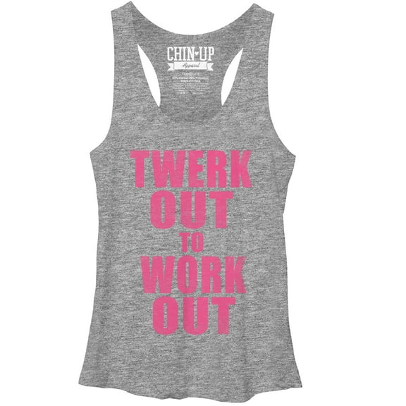 Women's CHIN UP Twerk Out  Racerback Tank Top Gray Heather Small