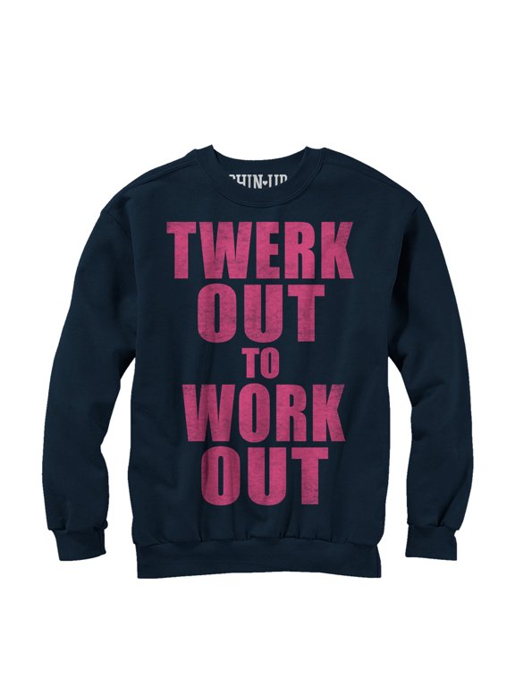 Women's CHIN UP Twerk Out Sweatshirt Navy Blue 2X Large