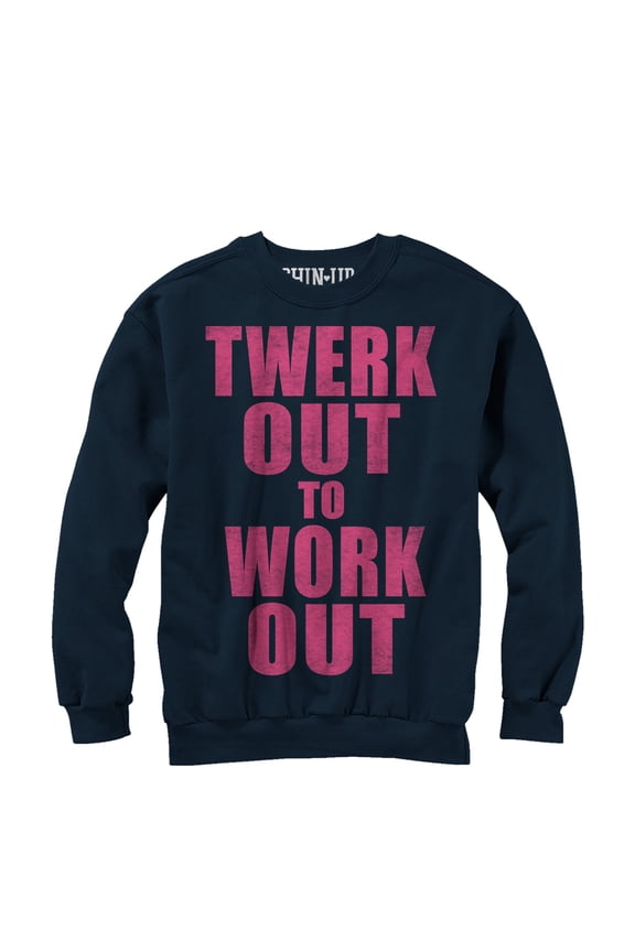 Women's CHIN UP Twerk Out Sweatshirt Navy Blue Small