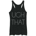 thumbnail image 1 of Women's CHIN UP Ugh That  Racerback Tank Top Black Heather Small, 1 of 3