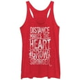 thumbnail image 1 of Women's CHIN UP Valentine Distance Makes Heart Stronger  Racerback Tank Top Red Heather Large, 1 of 3