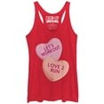 thumbnail image 1 of Women's CHIN UP Valentine Heart Candy Workout  Racerback Tank Top Red Heather X Large, 1 of 3