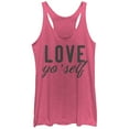 thumbnail image 1 of Women's CHIN UP Valentine's Day Love Yo' Self  Racerback Tank Top Pink Heather X Large, 1 of 3