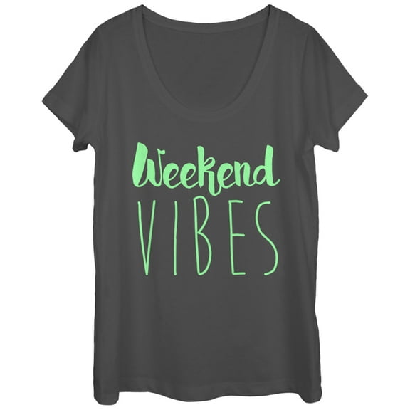 Women's CHIN UP Weekend Vibes  Scoop Neck Charcoal Small